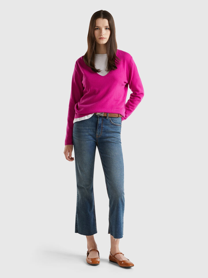 V NECK SWEATER L/S Mujer image number 3